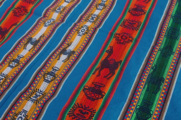Traditional Andean Pattern Knitted Textile From Sacred Valley - Peru