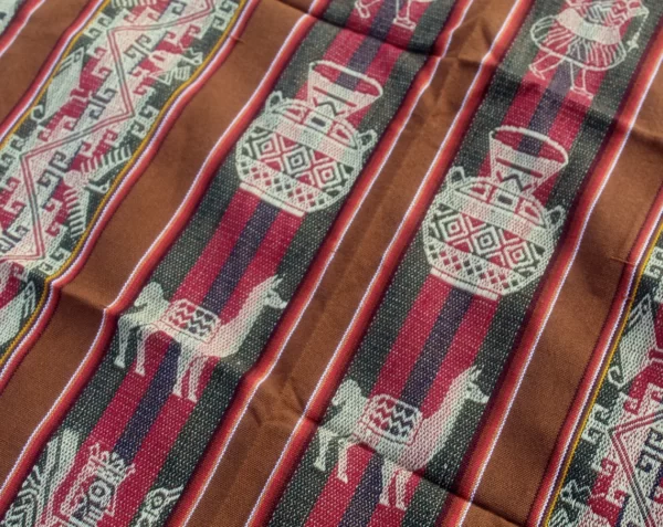 Traditional Andean Pattern Knitted Textile From Sacred Valley - Peru