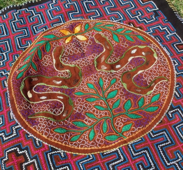 Snakes and Chakruna Pattern Shipibo Embroidery